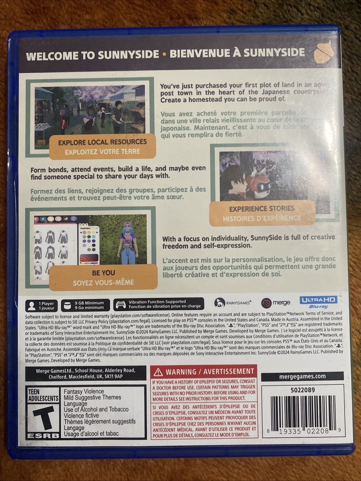 SunnySide Lot Sony PlayStation 5 PS5 Rainy Games Merge Rated T (Teen) US Version