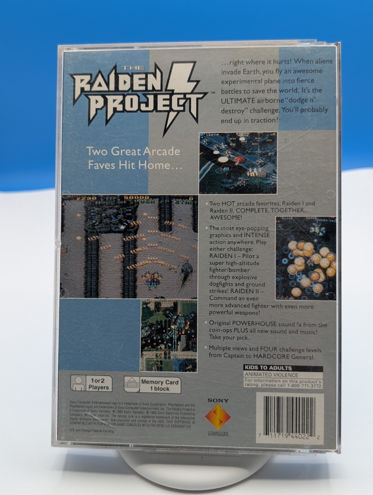 Raiden Project Long Box – PlayStation 1, PS1 – Complete + Reg Card Broken Case