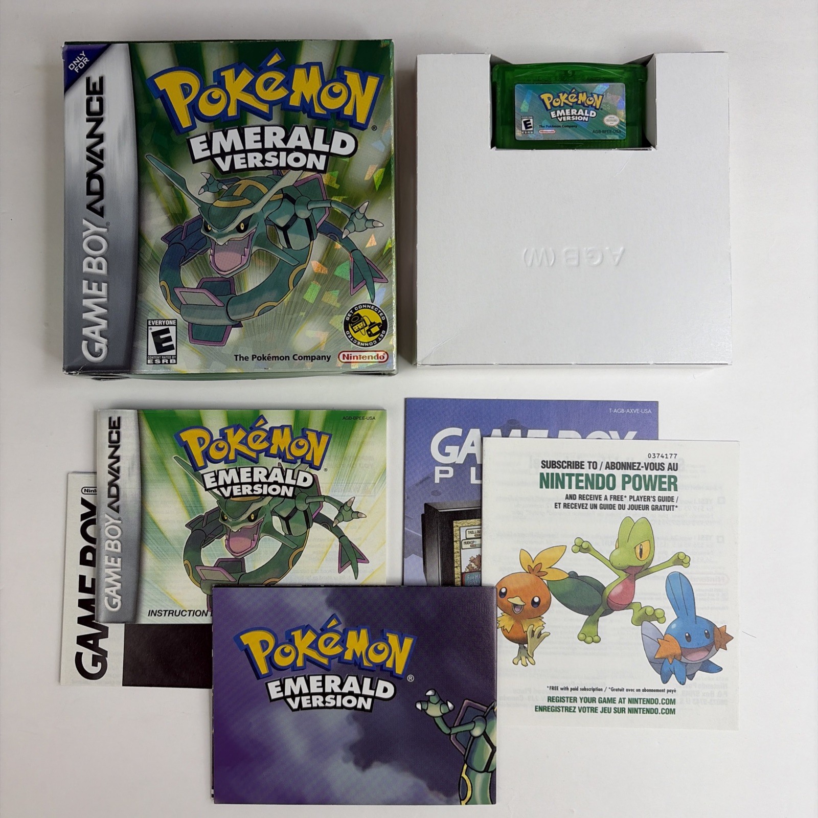 CLEAN Pokemon Emerald Game Boy Advance Authentic CIB Complete Poster Manual Box