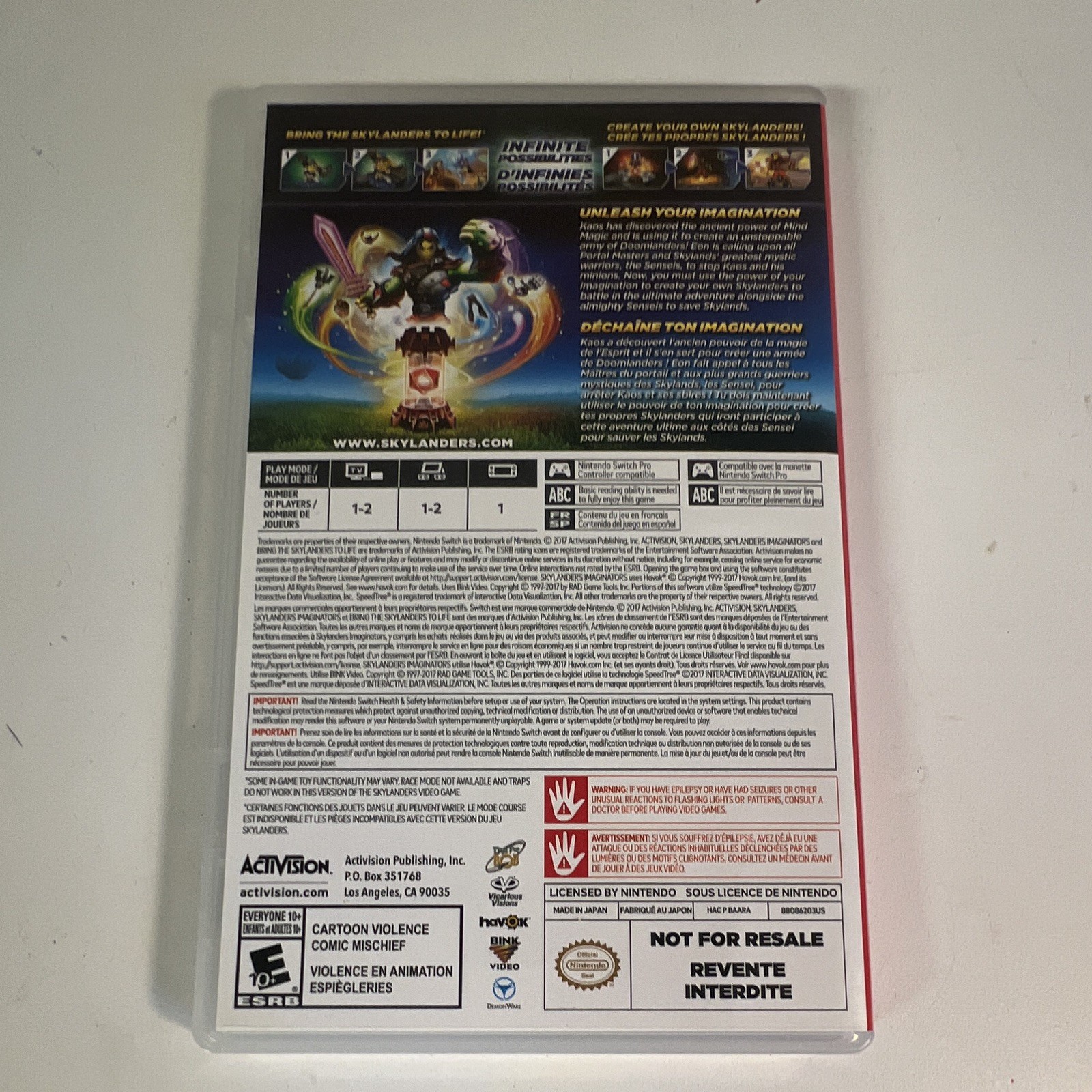 Skylanders: Imaginators Nintendo Switch Activision E10+ NTSC 2017 CIB