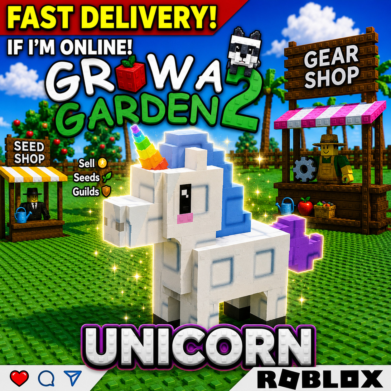 [🐶] Roblox GROW A GARDEN 2 GAG 2 | Unicorn | Fast & Easy