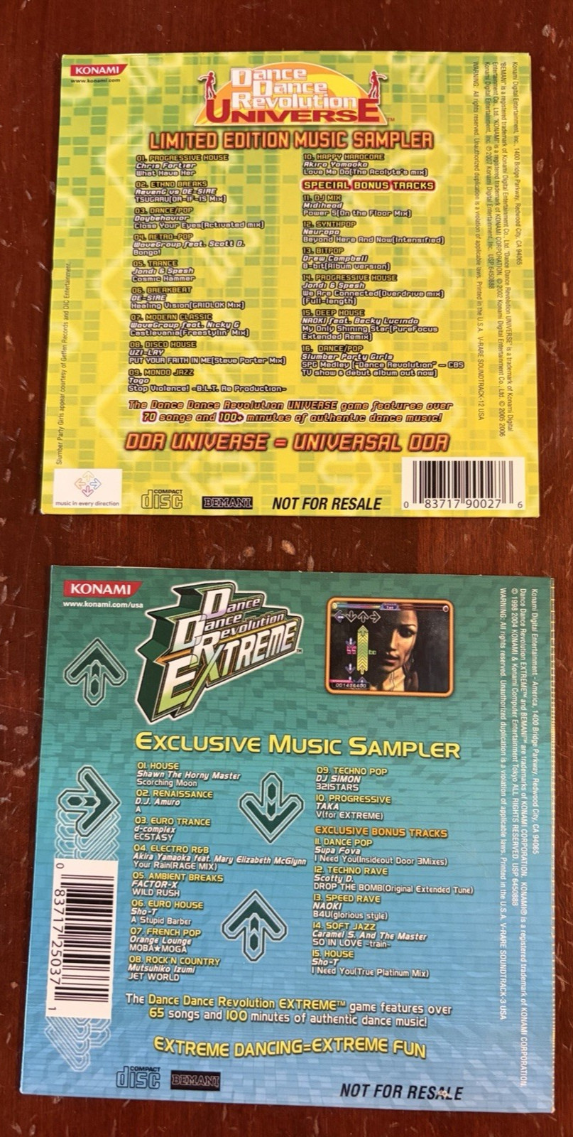 Dance Dance Revolution Extreme & UNIVERSE Limited Edition Music Sampler CDs