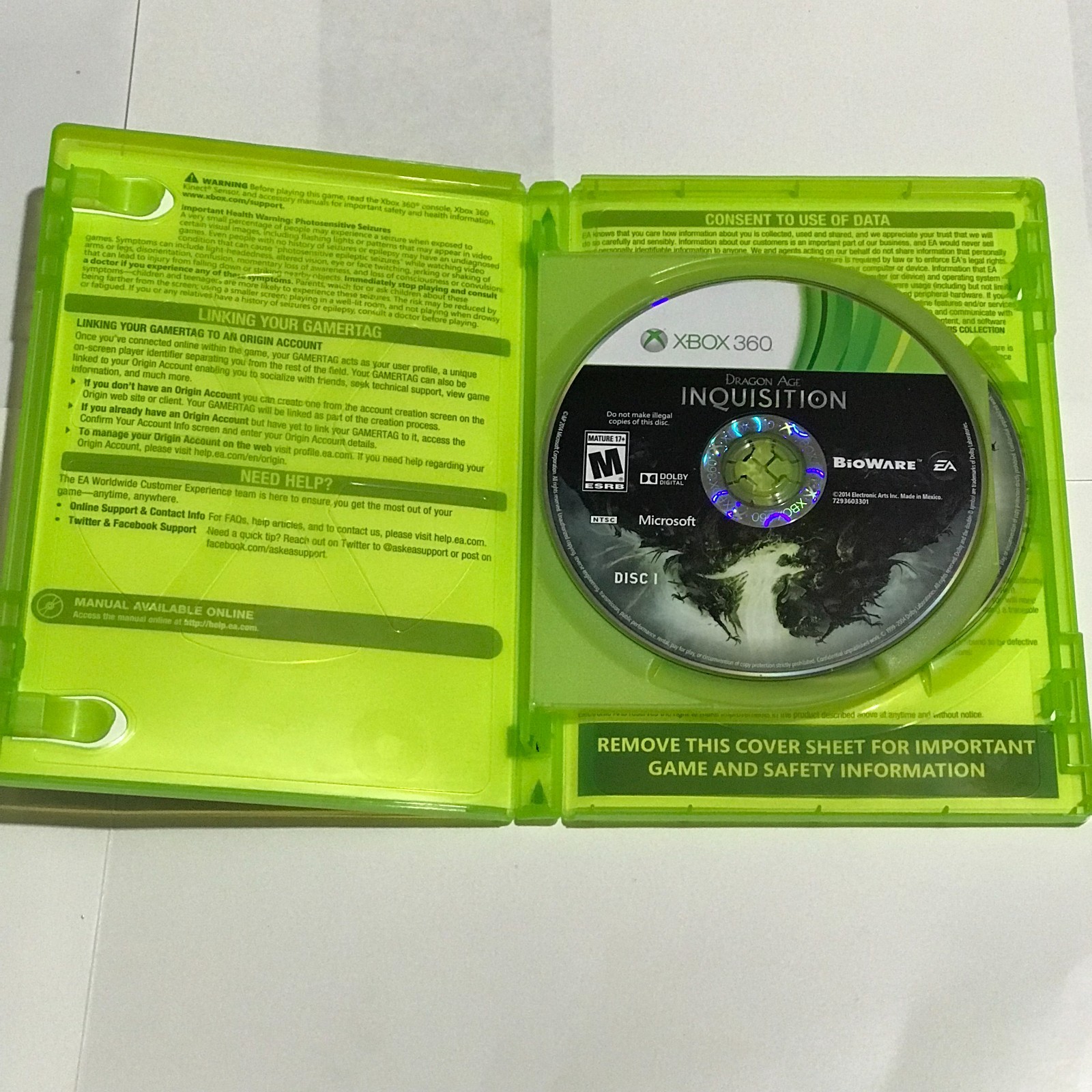 Dragon Age Inquisition (Microsoft Xbox 360, 2014) Tested