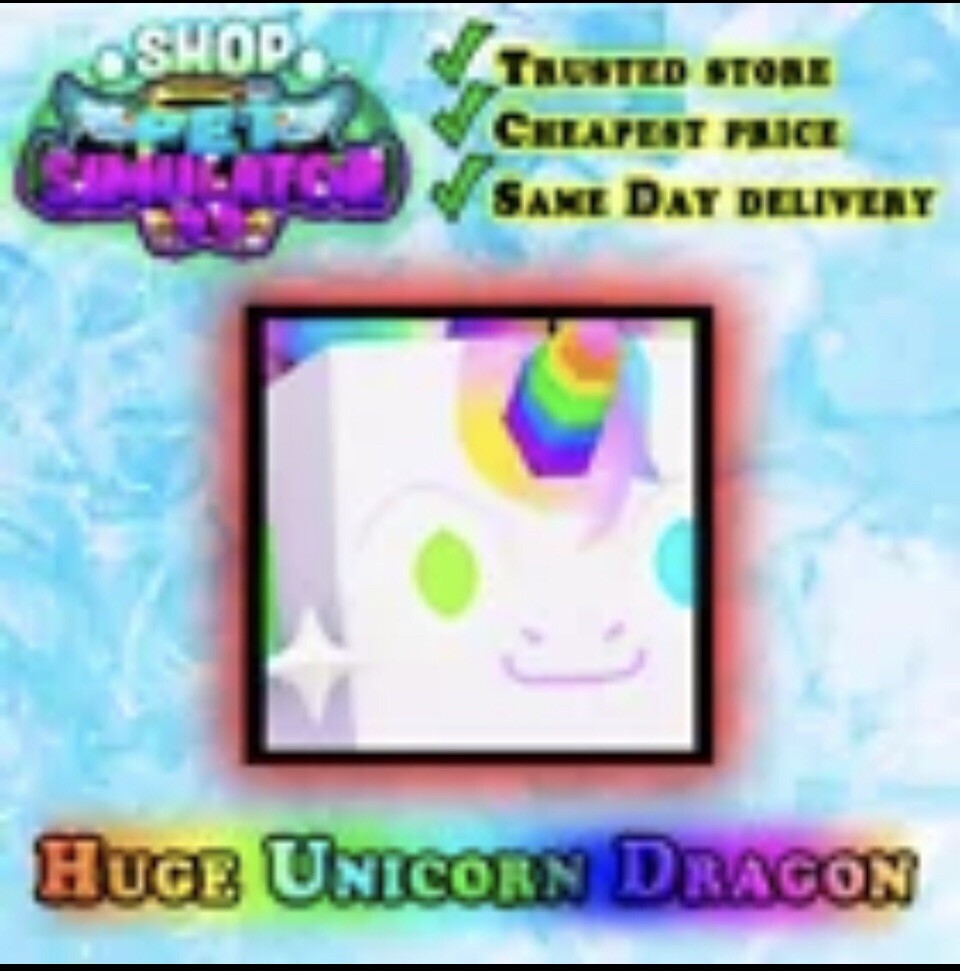 ✨🤩PS99 HUGE UNICORN DRAGON🤩✨ FAST DELIVERY+CHEAPEST ON EBAY.