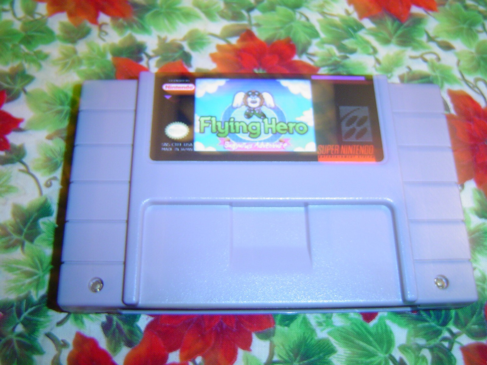 Flying Hero SNES GAME AND PLASTIC CASE/GAME COVER.