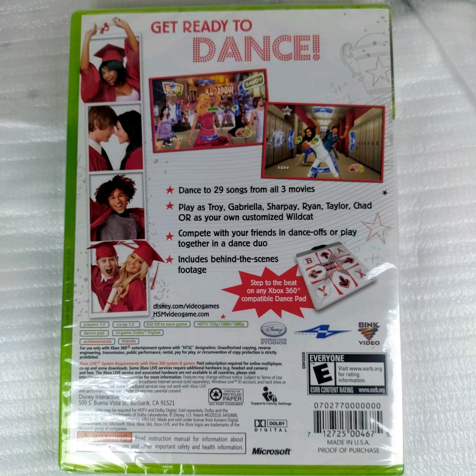 High School Musical 3 Senior Year Bundle Mat And Game Xbox 360 New Open Box