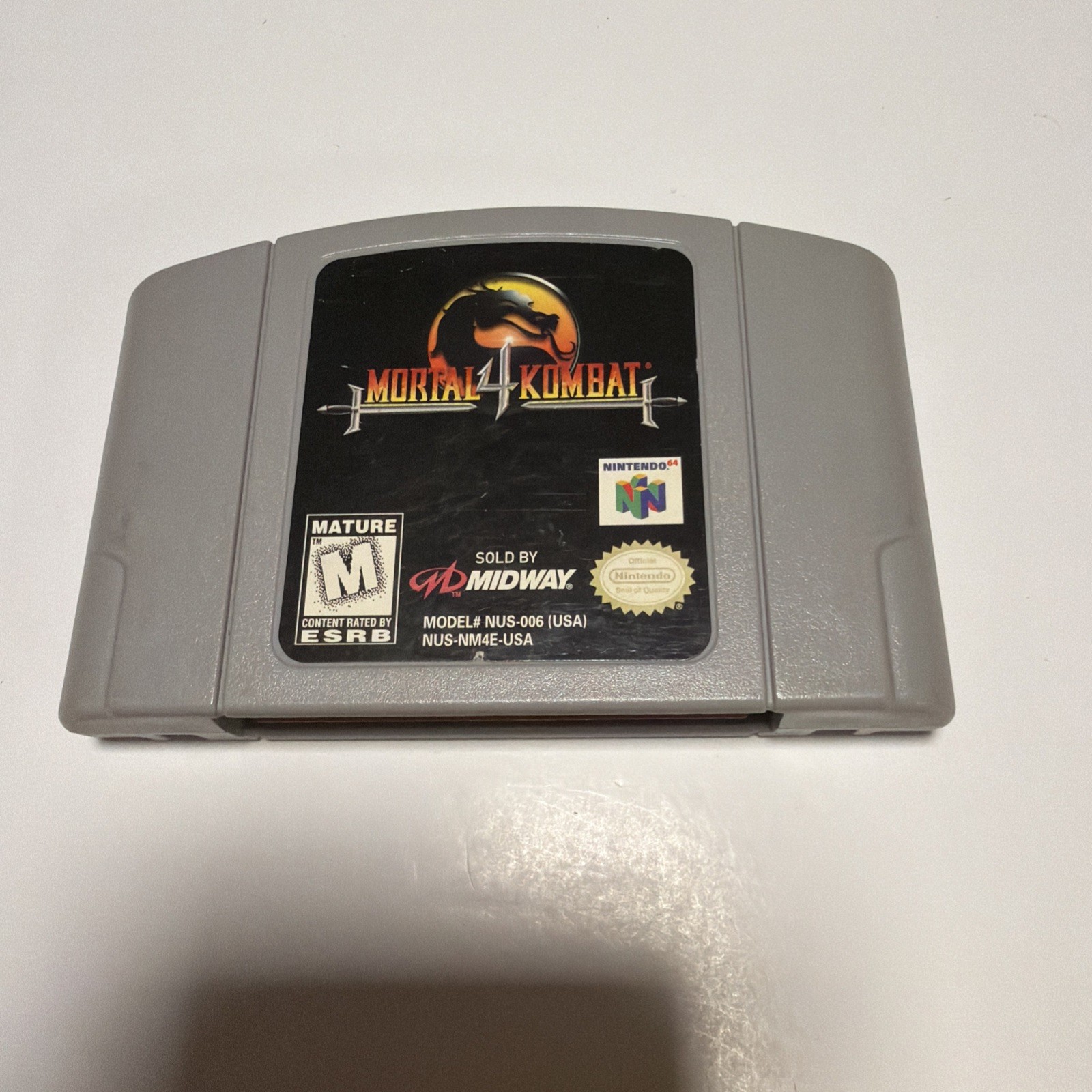 Mortal Kombat 4 Nintendo 64 N64 Game Cartridge USA Version NOT TESTED Used