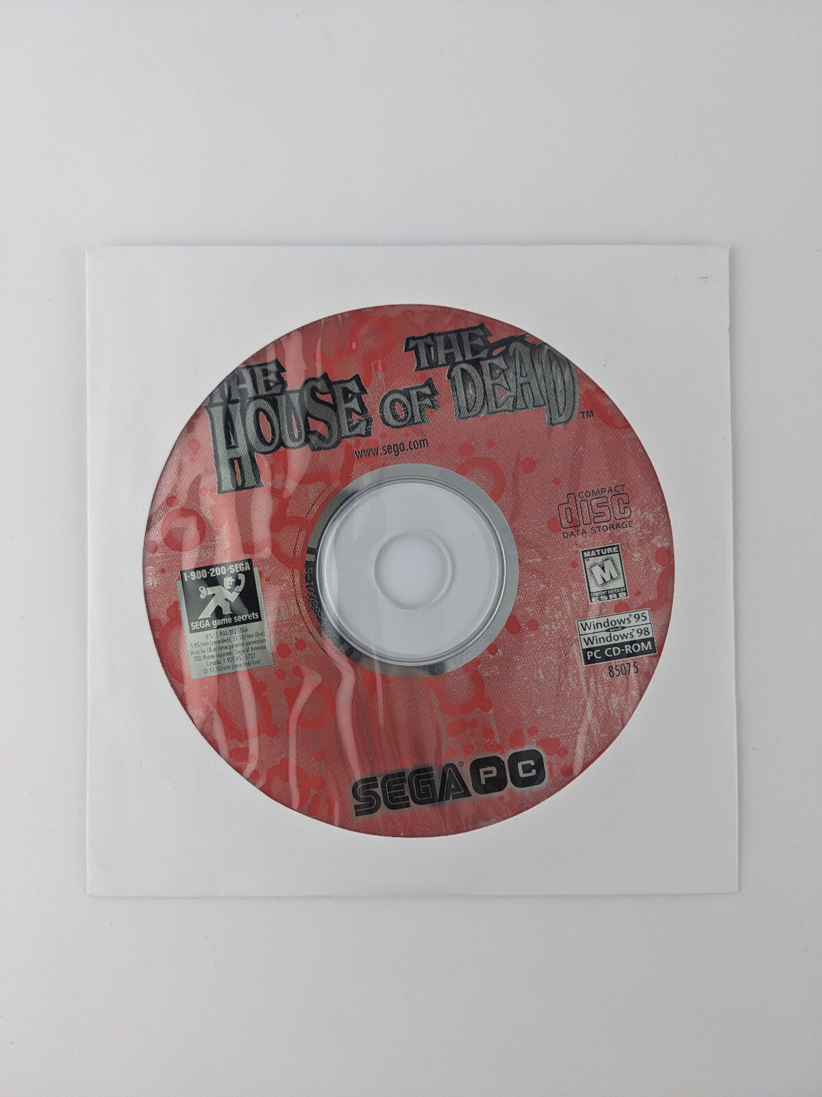 The House of the Dead SEGA PC Game Windows 95,98, CD-ROM, 1996, Disc Only Tested