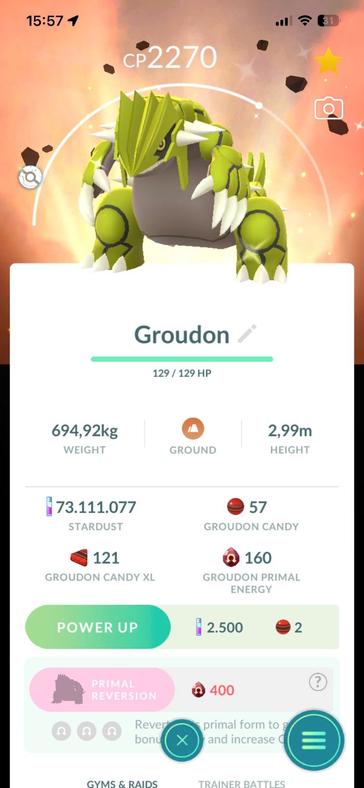 PoGo✨ Shiny Ruby Groudon Go Tour Kalos 2026 Special BG ✨Trade 20k-80k Stardust