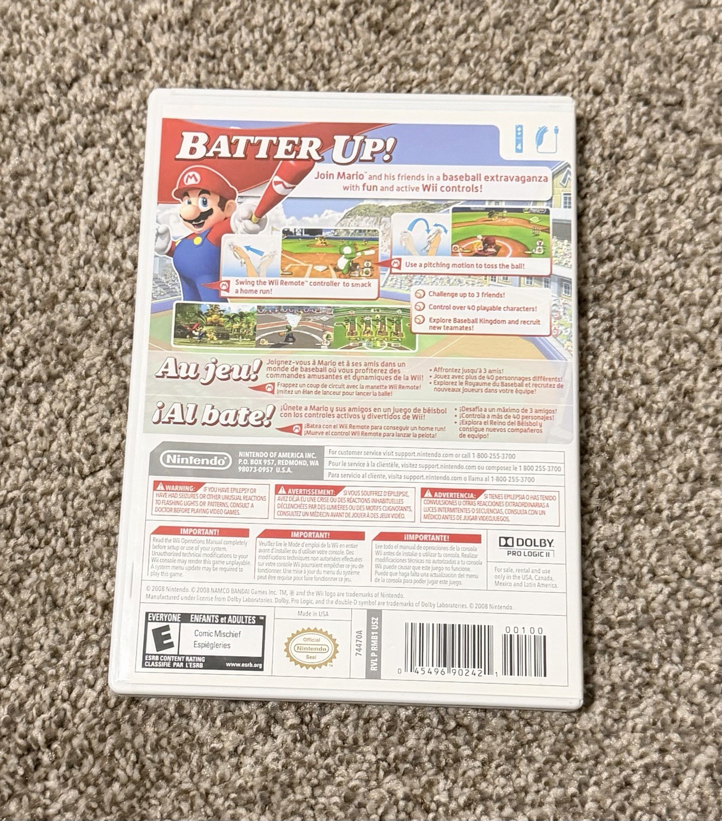 Mario Super Sluggers (Nintendo Wii, 2008) – Tested & Working