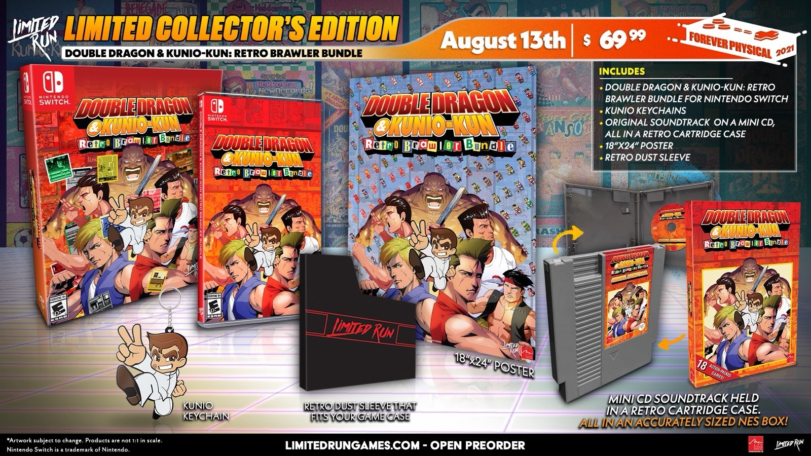 Double Dragon Kunio-Run Retro Brawler Bundle Classic Edition Nintendo Switch New