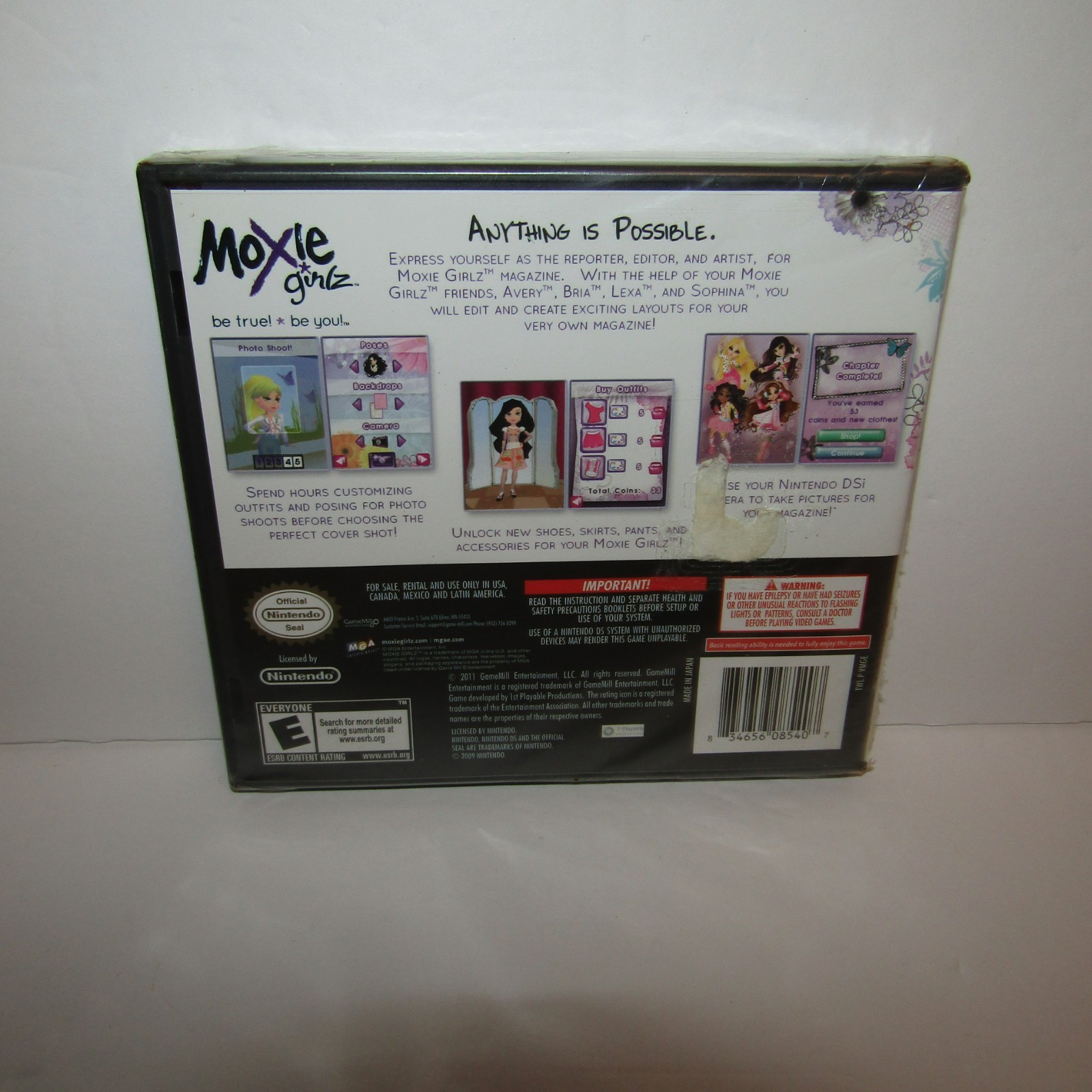 Moxie Girlz Nintendo DS Video Game New Sealed Stained Art (See Description)