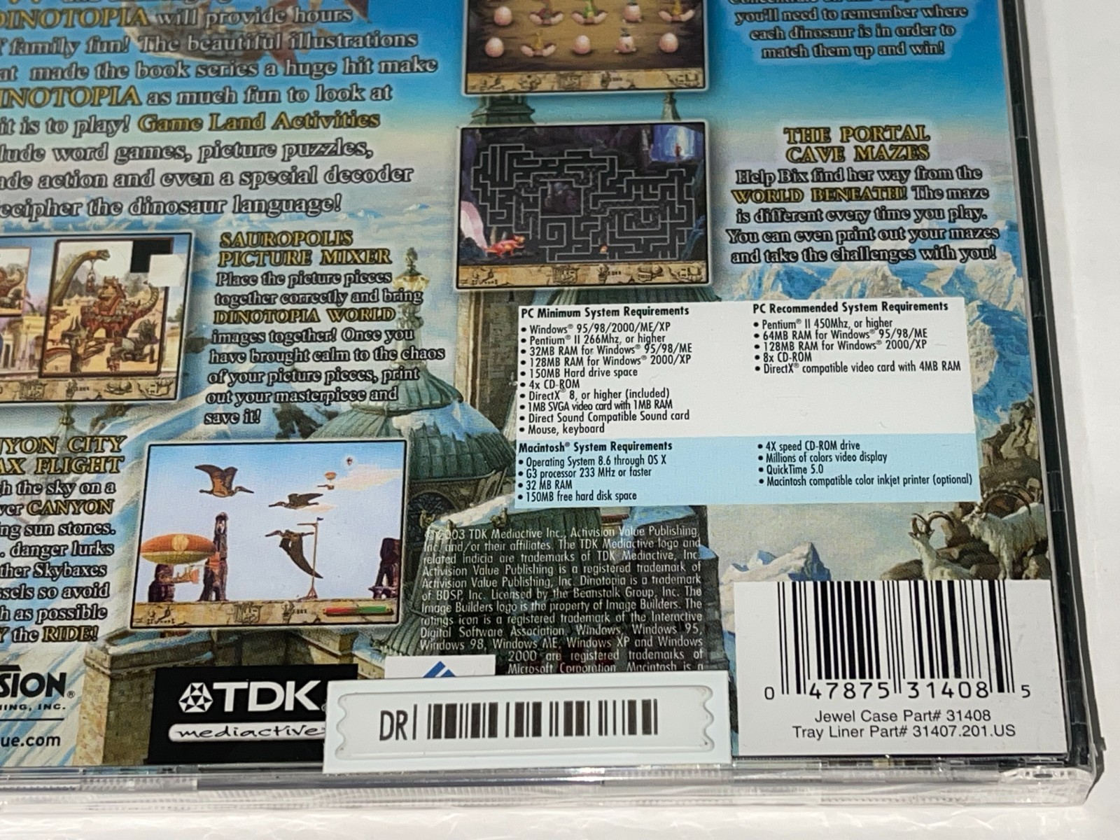 Dinotopia: Game Land Activity Center PC CD NTSC Activision Jewel New Sealed