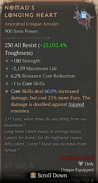 🔥 Diablo 4 Season 14 🔥 Nomad’s Longing Heart 1GA/ 4GA