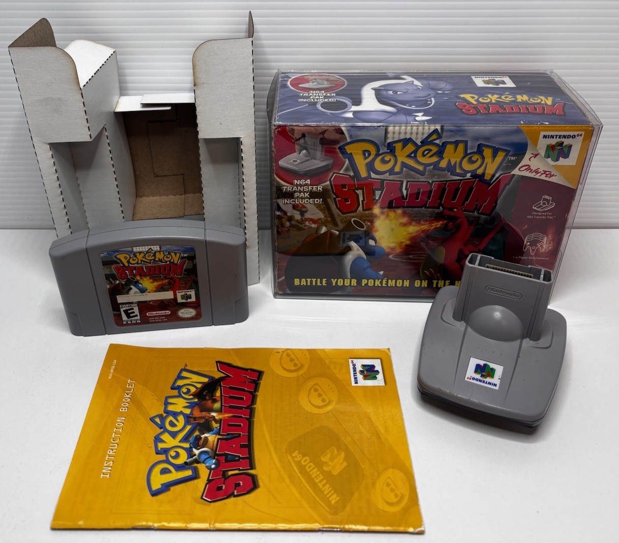 Pokemon Stadium w/ Transfer Pack Box And Manual N64 Nintendo 64 Great Condition