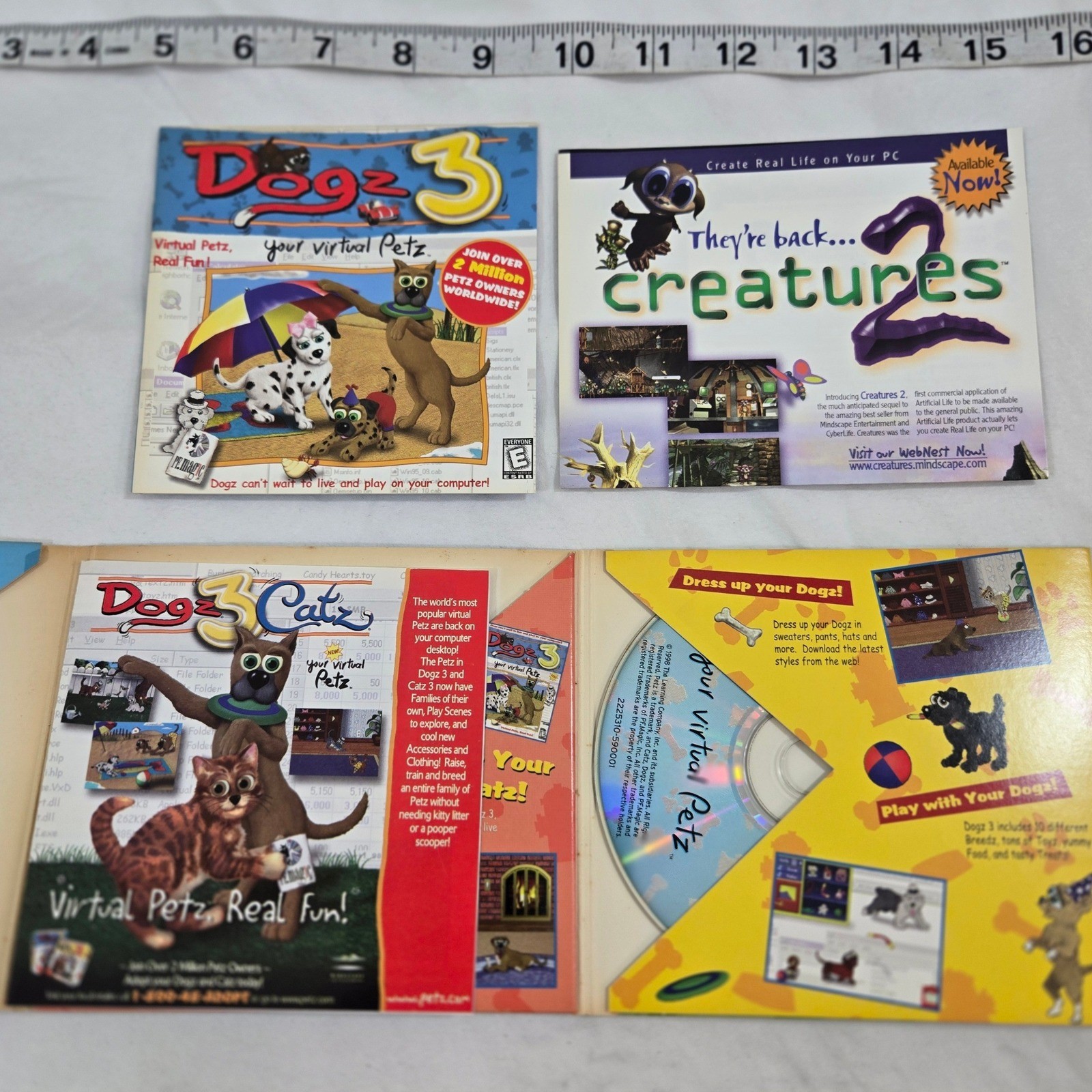 Dogz Catz Petz PC Game Lot Vintage 1995 1998 PF Magic Virtual Pet Retro CD-ROM