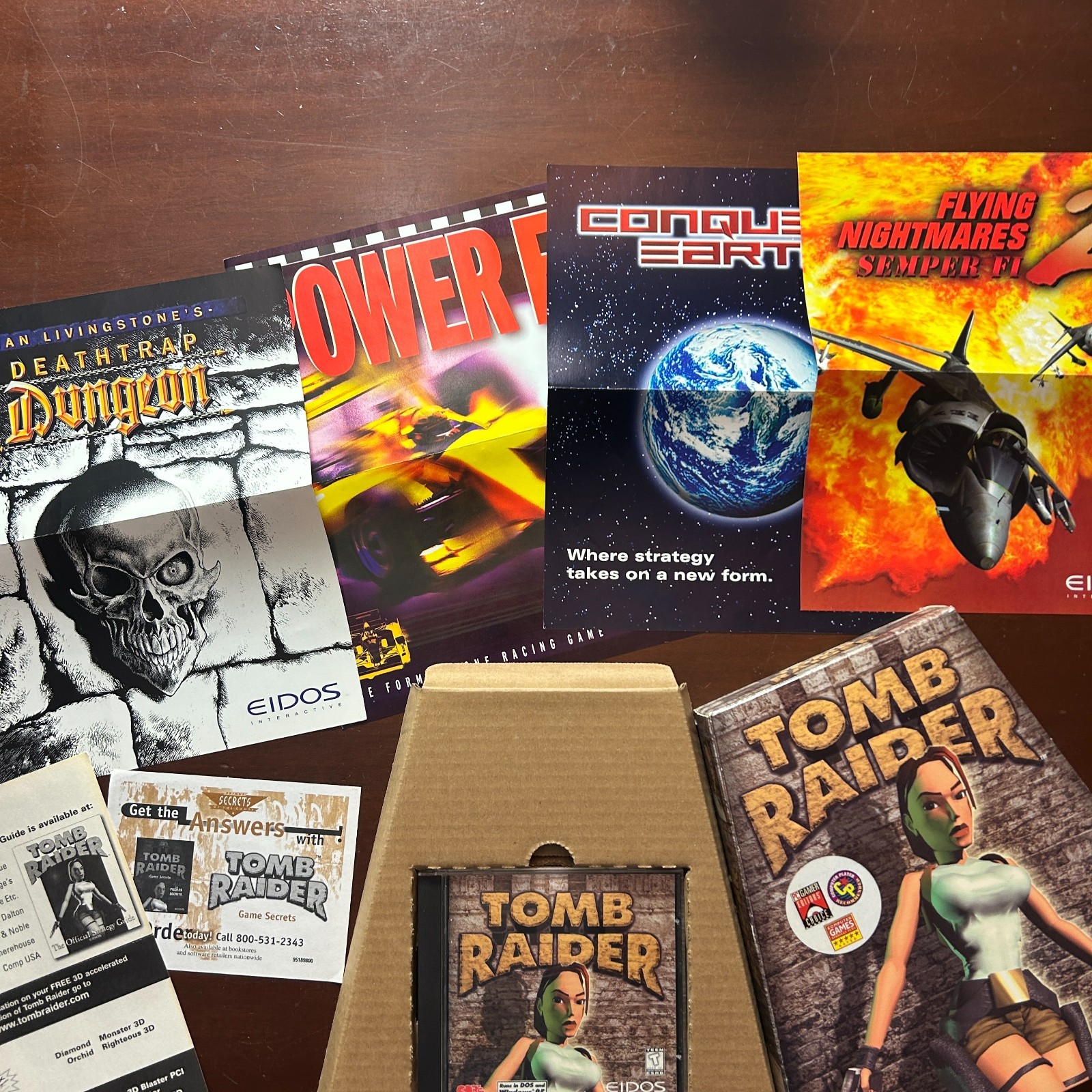 Tomb Raider Trapezoid Box Big Box PC Game Vintage 1996 CIB Excellent Condition
