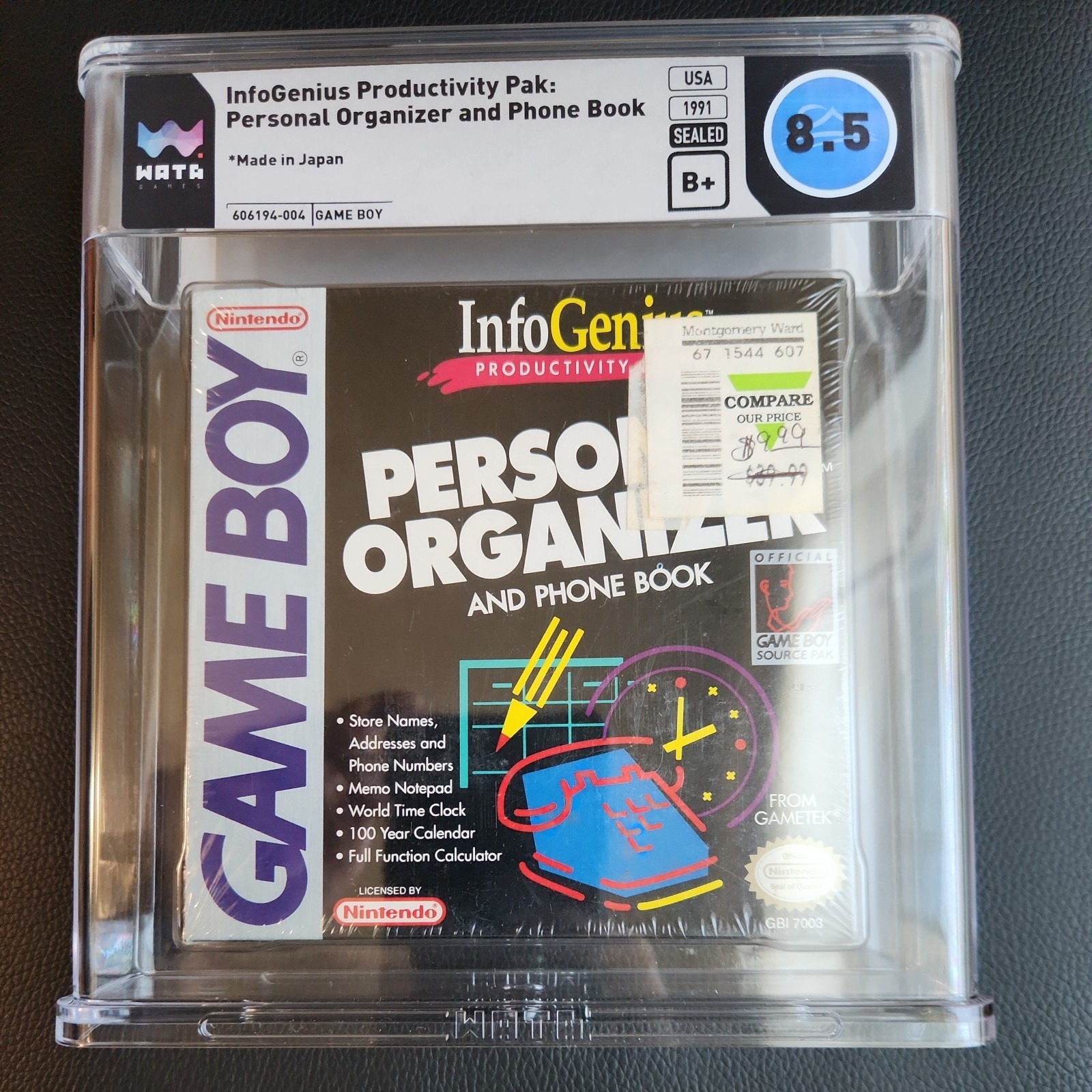 InfoGenius Personal Organizer and Phone Book Nintendo Game Boy sealed WATA 8.5