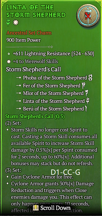 🔥 Diablo 4 Season 14 🔥Charm · Druid GA +4 to Werewolf Skills