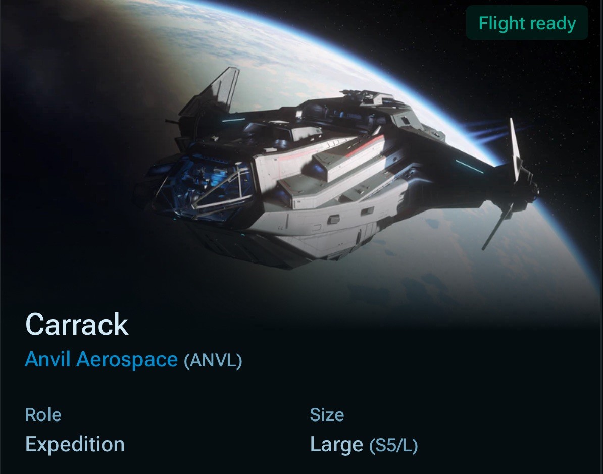 Star Citizen – ANVIL CARRACK SHIP – CCU’d – LTI – (Lifetime Insurance)