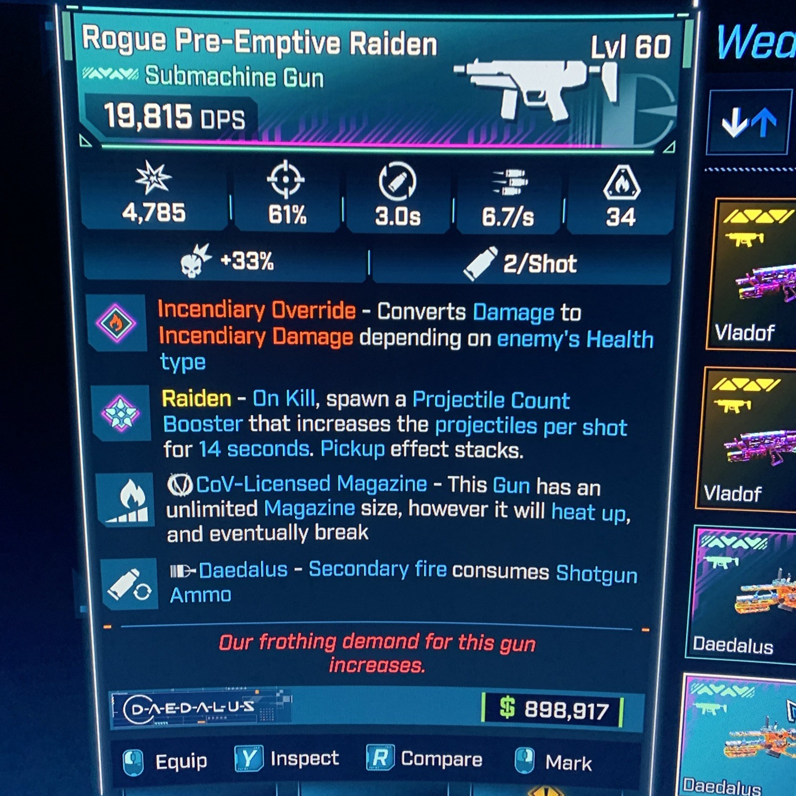 Borderlands 4⭐️LVL 60 NEW PEARL SMG RAIDEN COV ALL ELEMENTS⭐️All PLATFORM